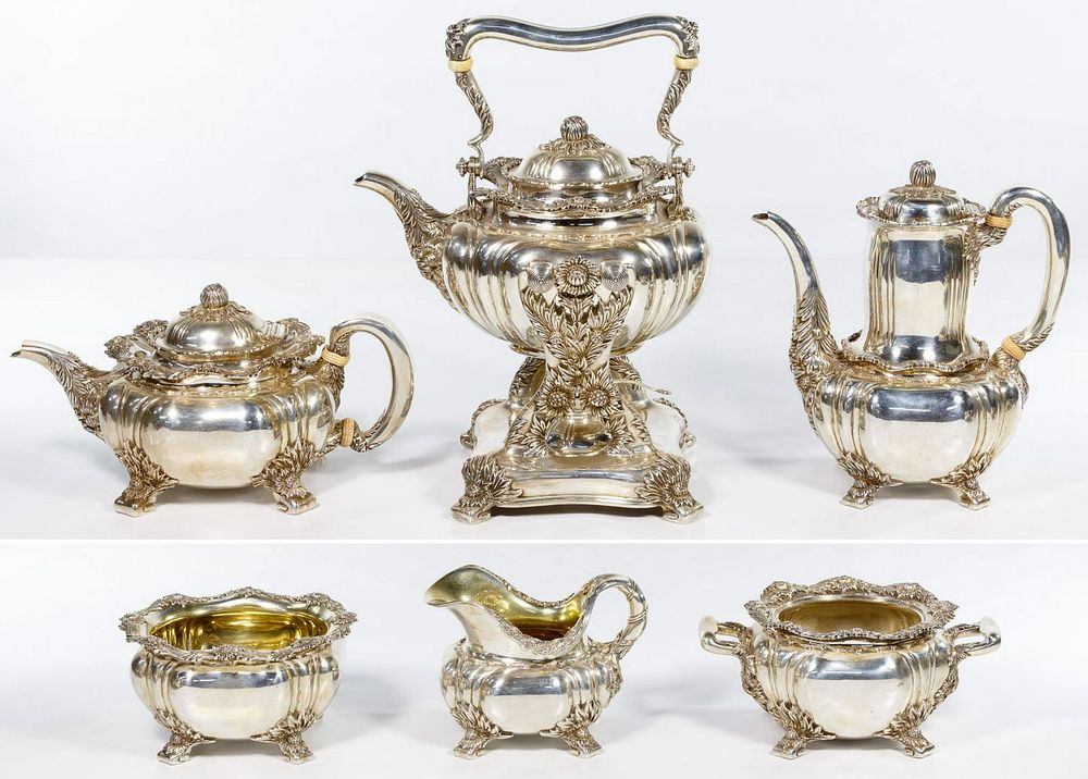 Lot 155: Tiffany & Co. “Chrysanthemum” Sterling Silver Tea and C