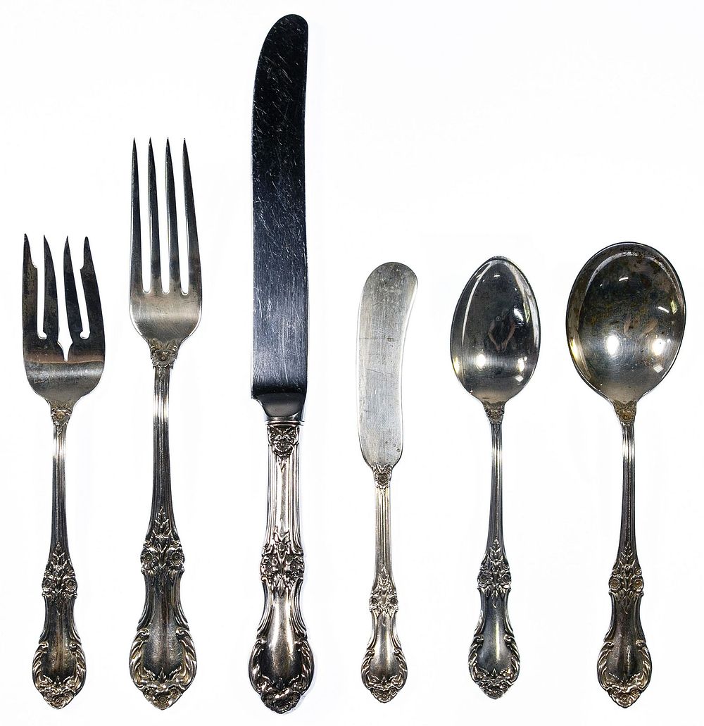 Lot 157: International 'Wild Rose' Sterling Silver Flatware