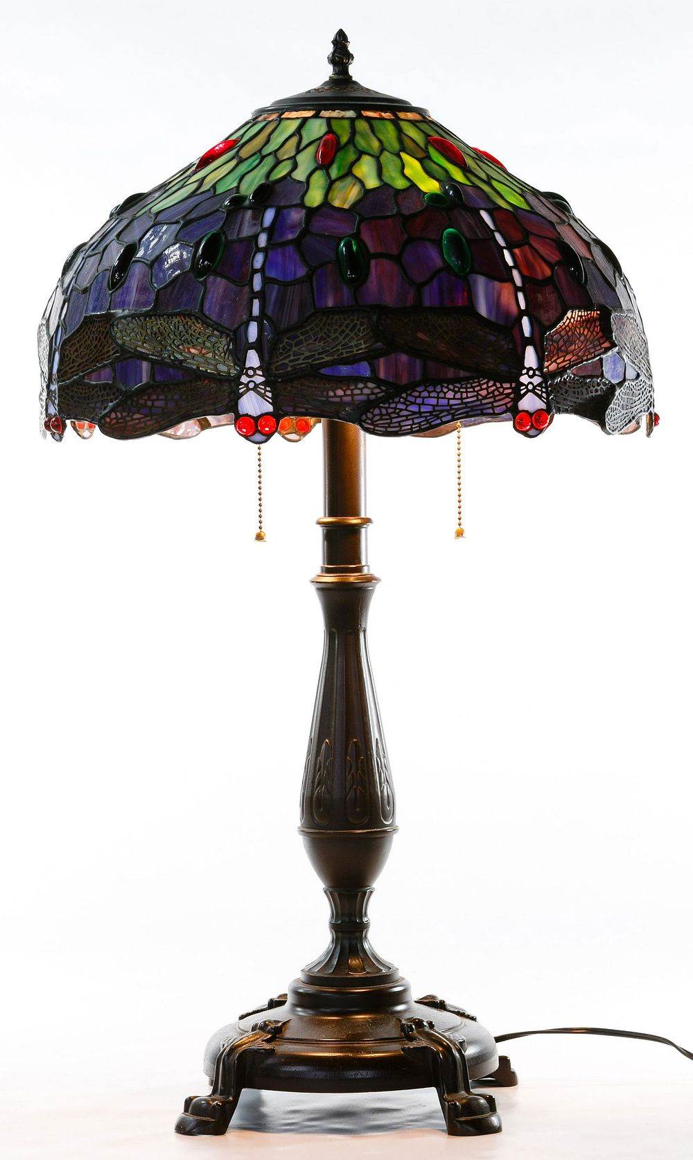 Lot 164: Stained Glass Style 'Dragonfly' Shade Table Lamp