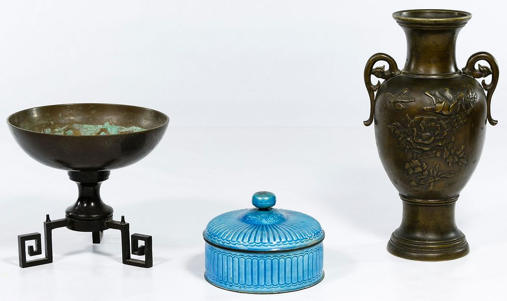 Lot 183: Asian Decorative Metal Object Assortment