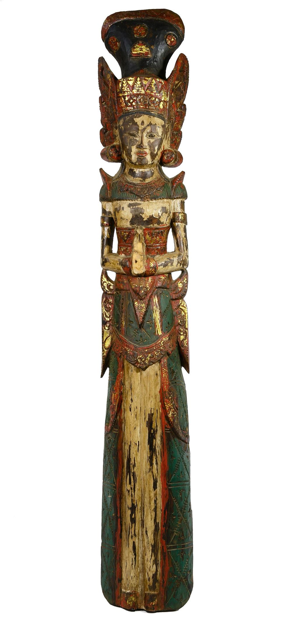 Lot 185: Asian Polychrome Decorated Carving