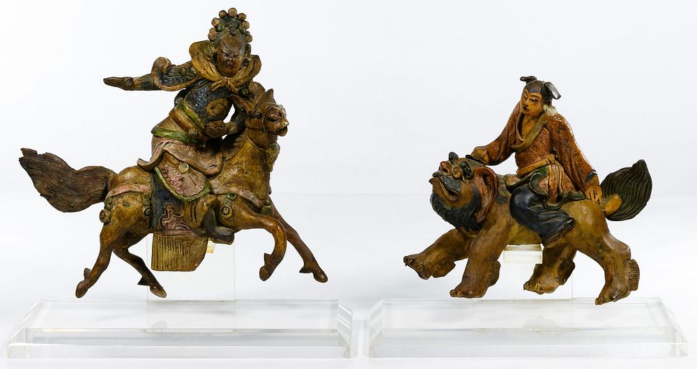Lot 188: Chinese Ceramic Figural Roof Tiles