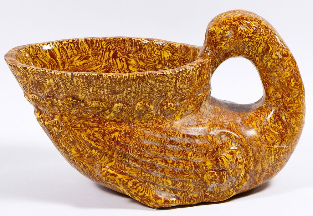 Lot 191: Chinese Marbled Clay Rhyton-Style Cup