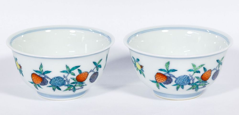 Lot 192: Chinese Yongzheng Doucai Cups
