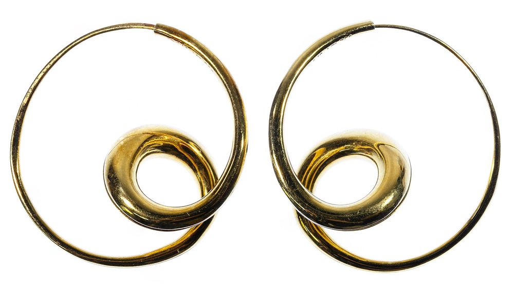 Lot 198: Michael Good 18k Gold Pierced Earrings