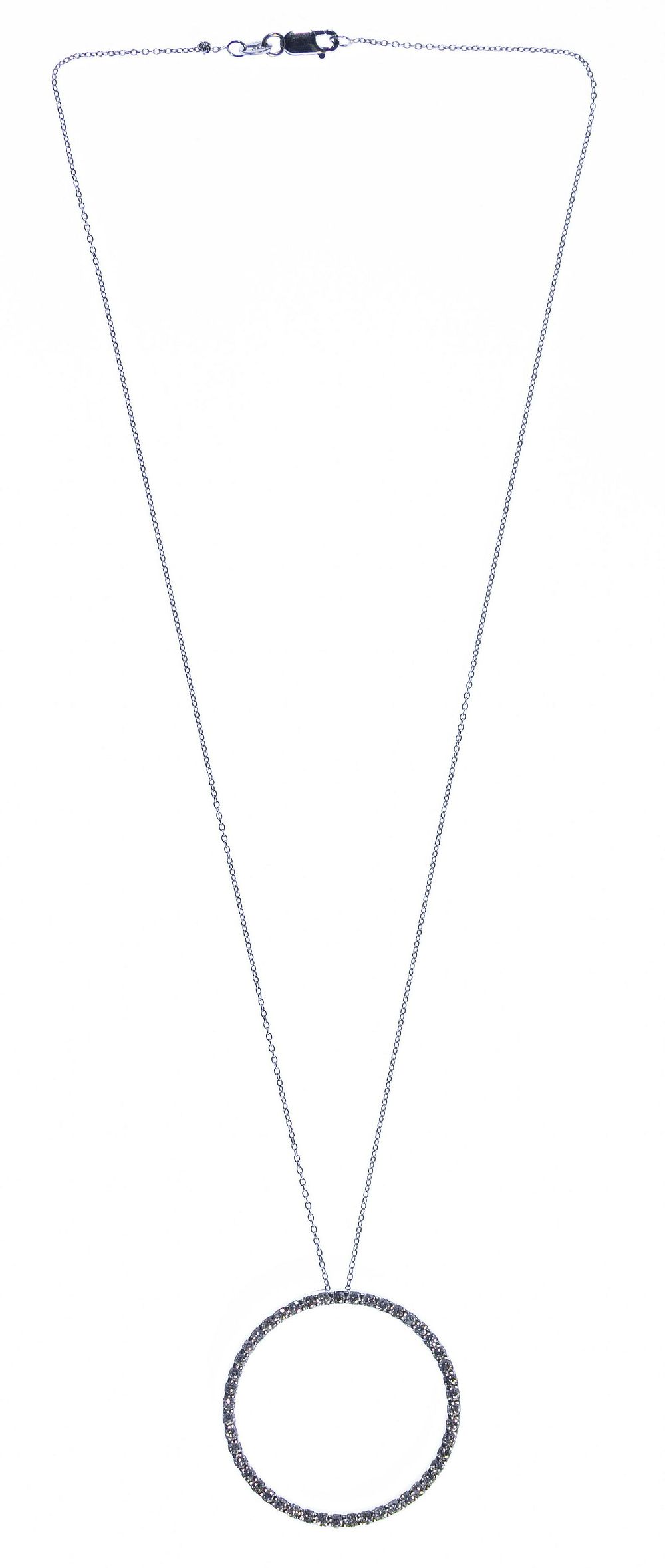 Lot 200: 18k White Gold and Diamond Pendant on Necklace