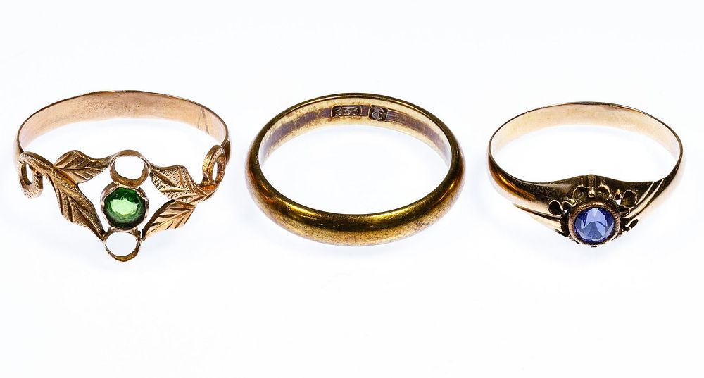Lot 251: Russian 14k Gold (56) and 8k Gold (333) Ring Assortment