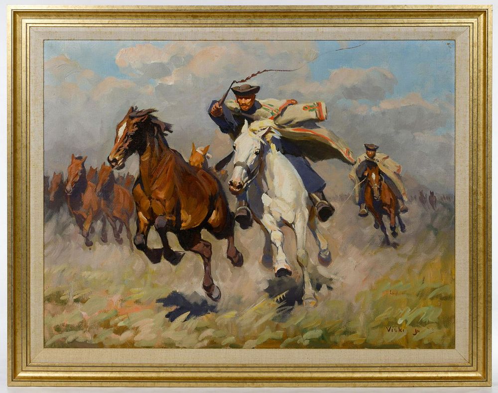 Lot 282: J Viski (Hungarian, 1891-1961) Oil on Canvas
