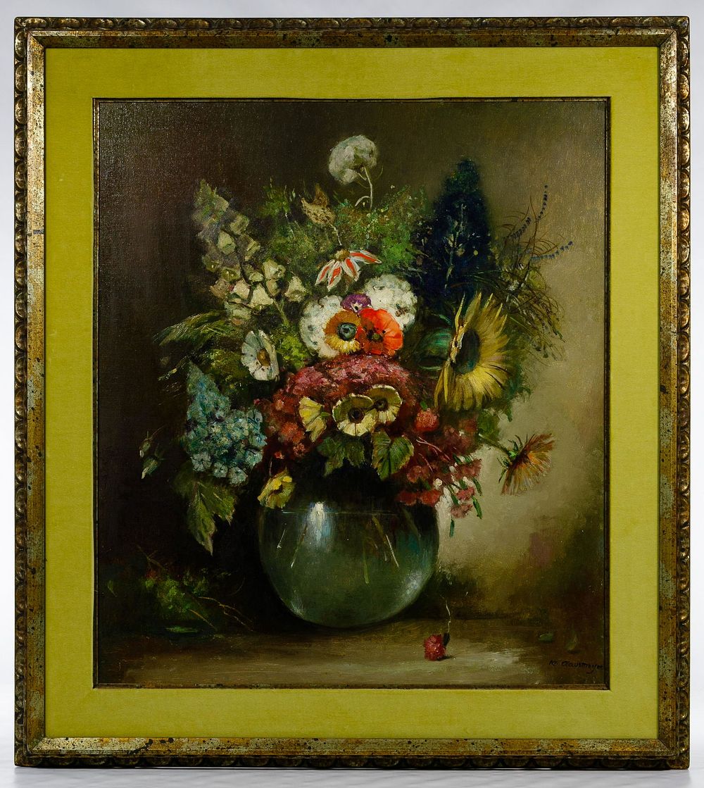 Lot 287: Klaus Clausmeyer (German, 1887-1968) 'Flowers' Oil on