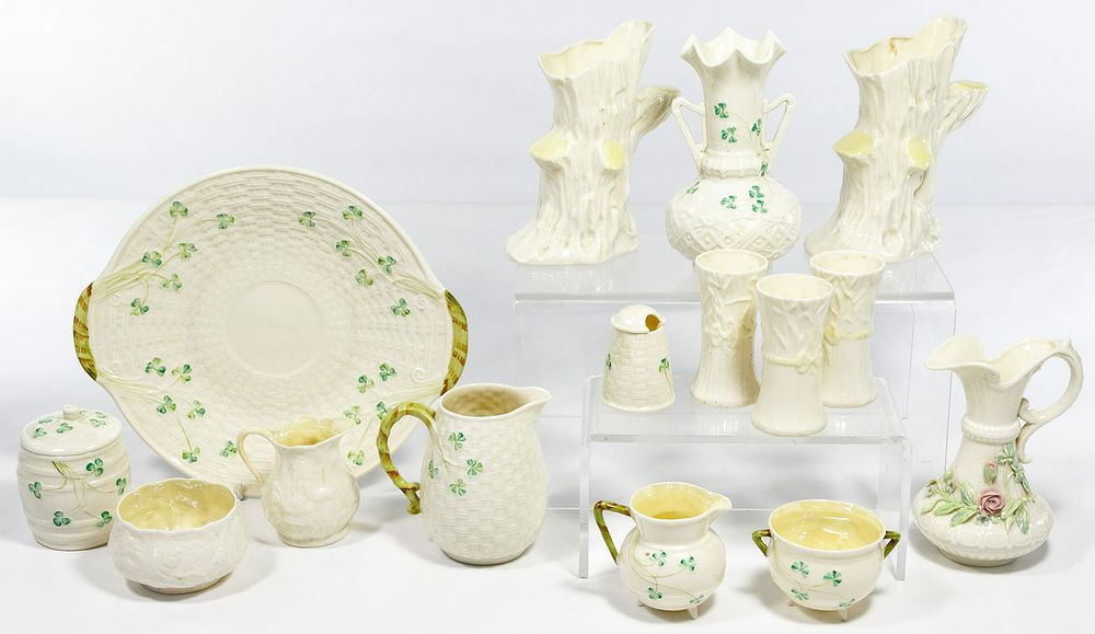 Lot 348: Irish Belleek Porcelain Assortment