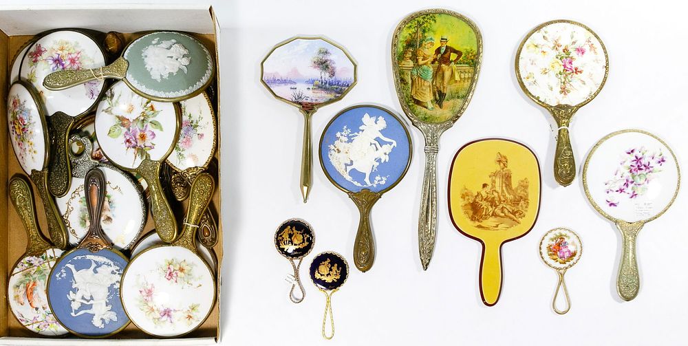 Lot 396: Figural and Flower Dresser Mirror Assortment