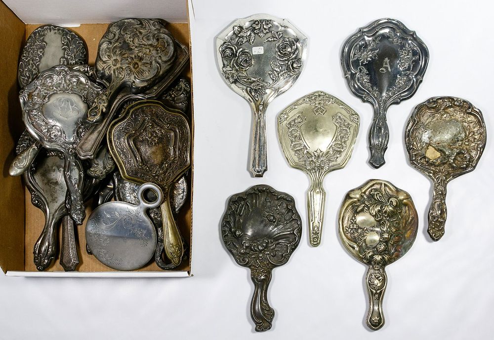 Lot 403: Silverplate Hand Mirror Assortment