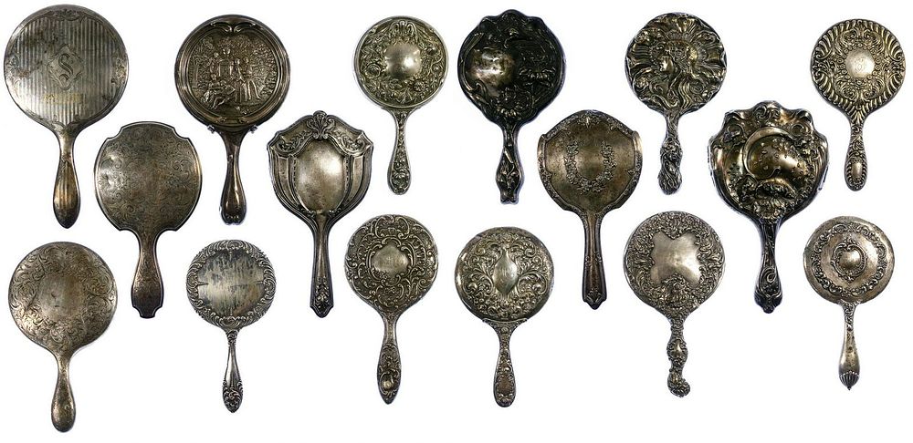 Lot 414: Sterling Silver Vanity Mirror Assortment