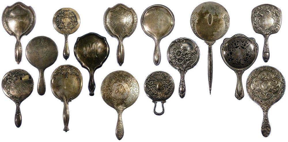 Lot 415: Sterling Silver Vanity Mirror Assortment