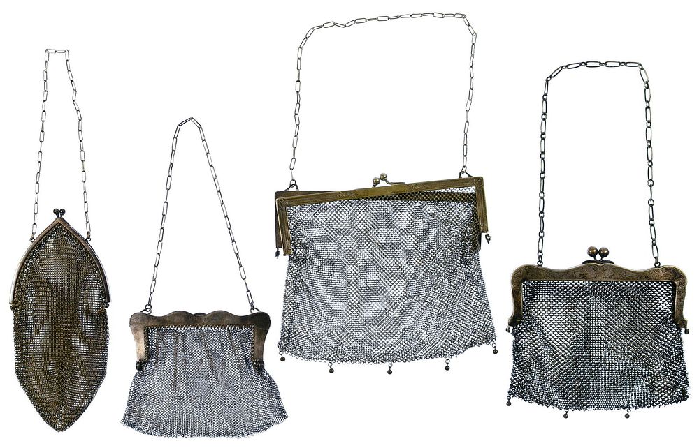 Lot 444: Sterling Silver Mesh Purse