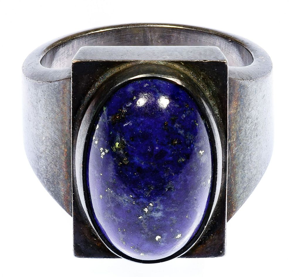 Lot 454: Georg Jensen Sterling Silver and Lapis Lazuli #84A Ring