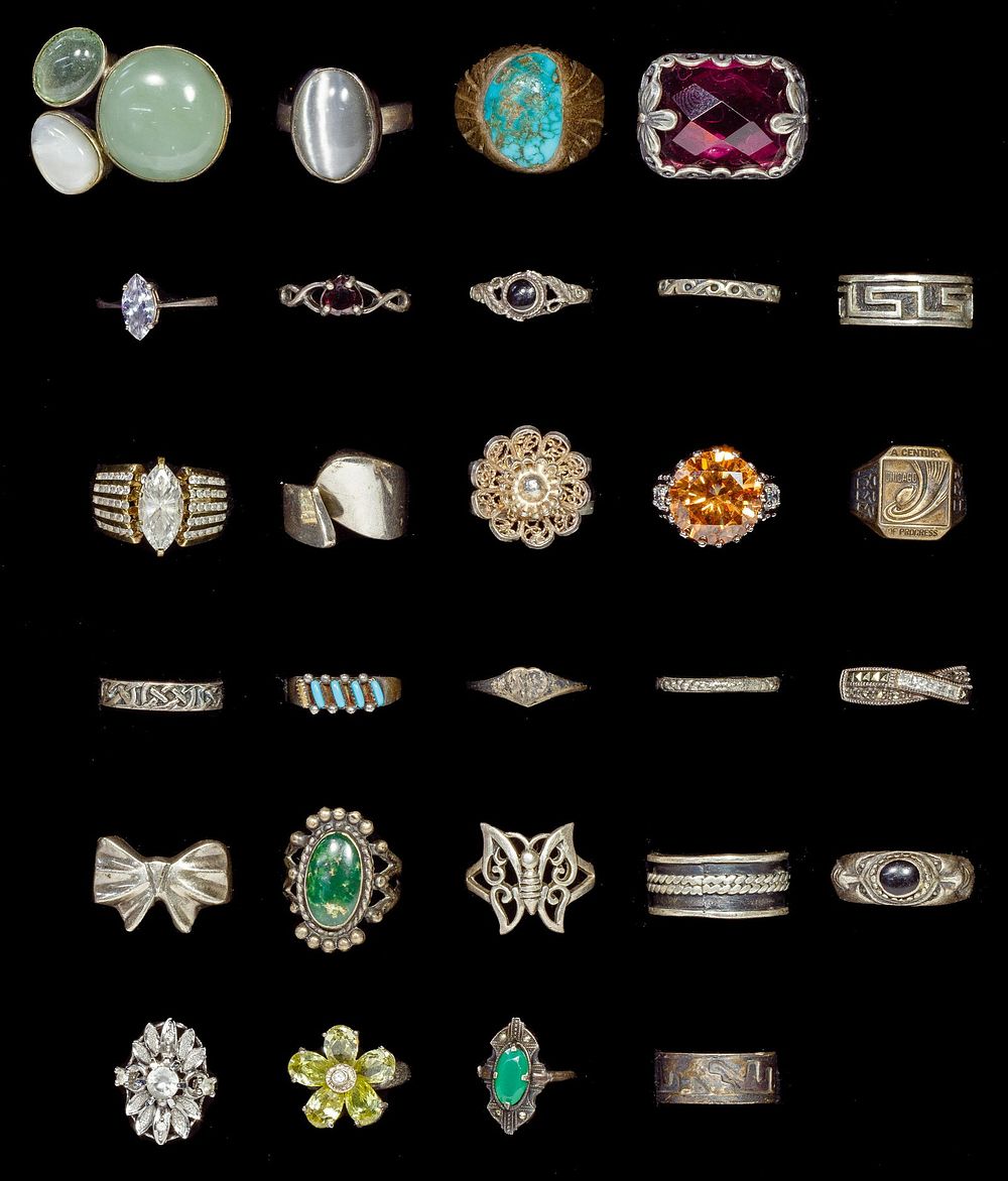 Lot 463: Sterling Silver Ring Assortment