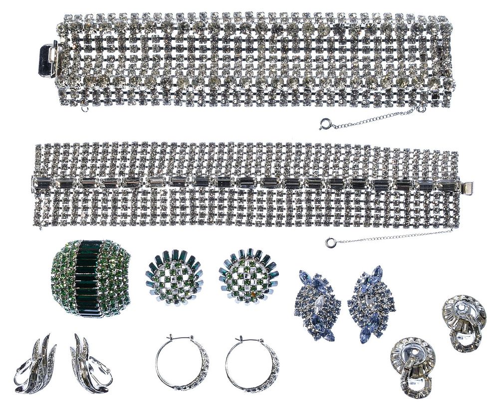 Lot 469: Rhinestone Costume Jewelry Assortment