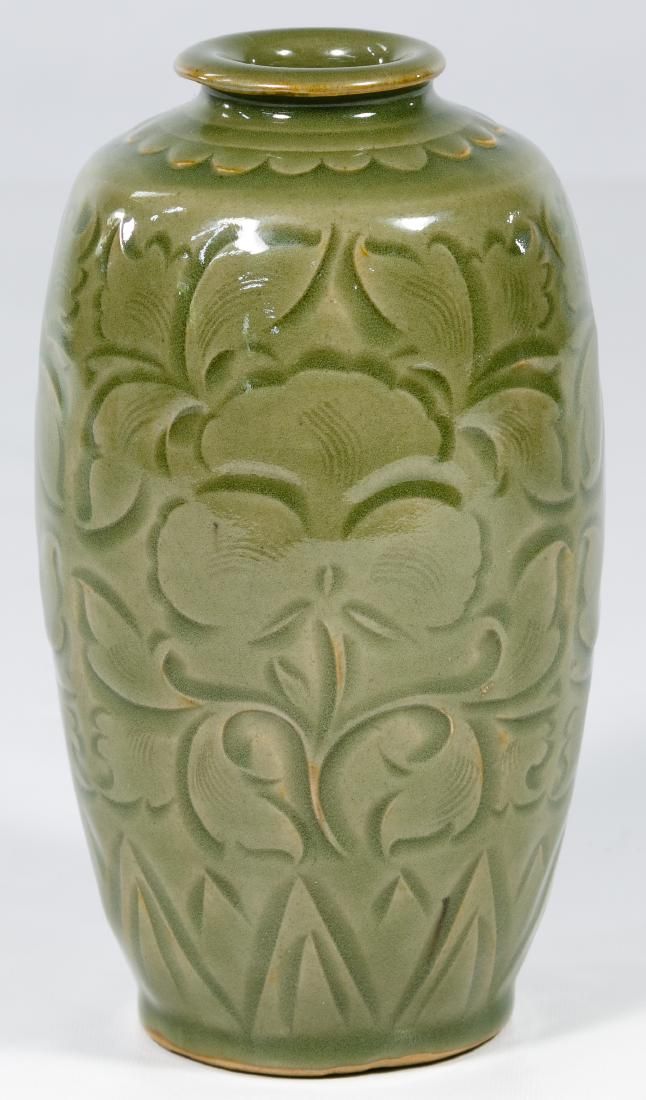 Lot 157: Chinese Yaozhou Carved Plum Vase