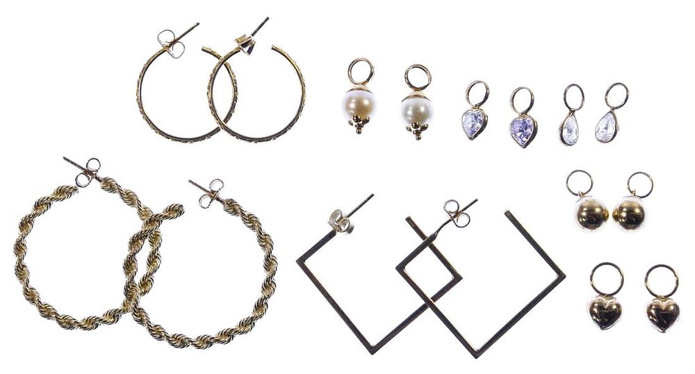 Lot 171: 14k Gold Pierced Earring and Adornment Assortment