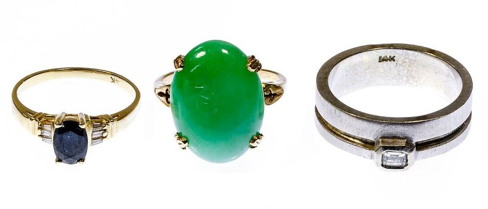 Lot 174: 14k Gold and Gemstone Rings
