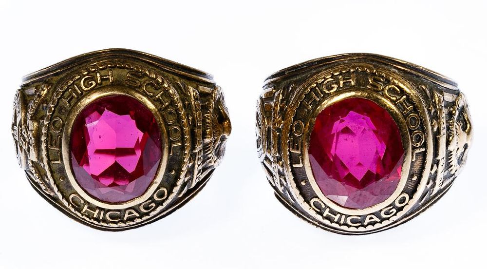 Lot 191: 10k Gold and Ruby School Rings