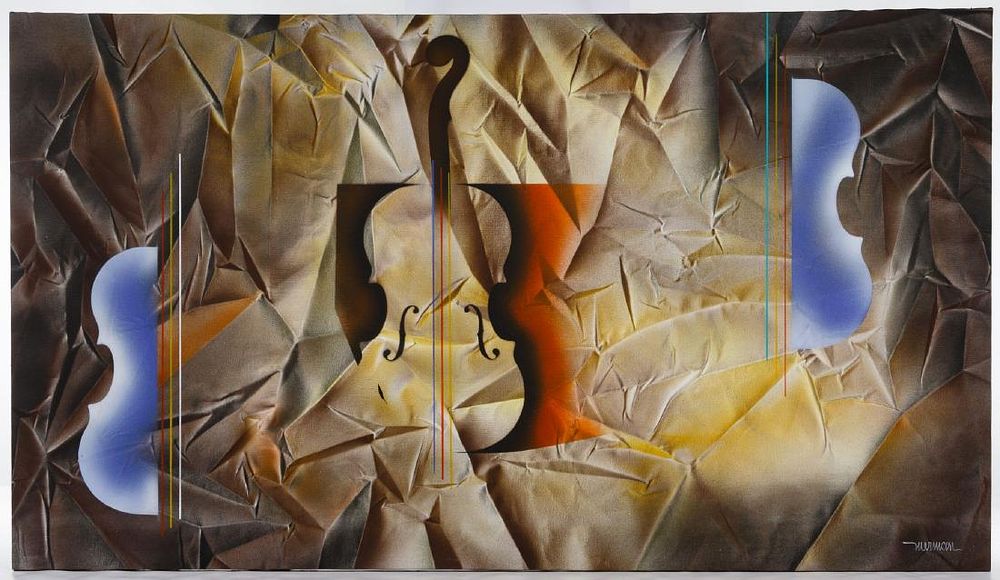 Lot 216: Leonardo Nierman (Mexican, b.1932) 'Sonata' Oil on