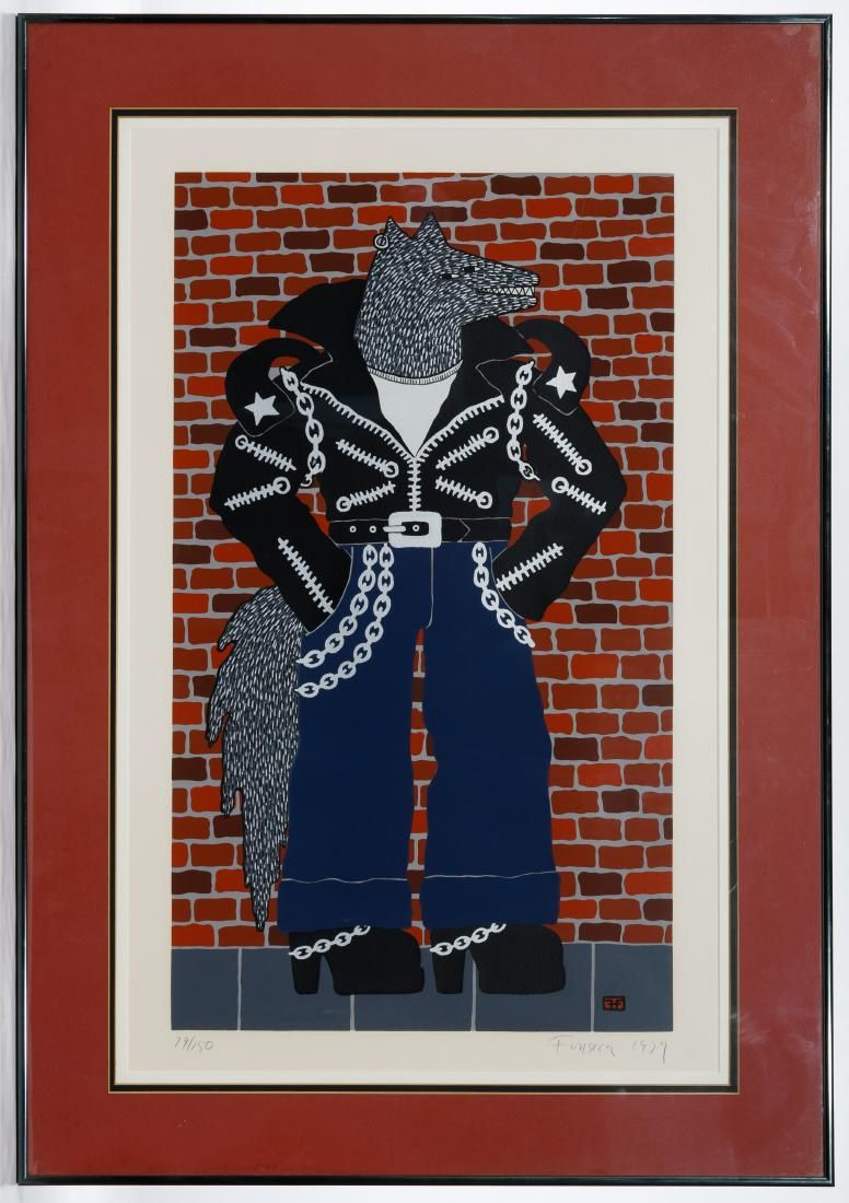 Lot 271: Harry Fonseca (American, 1946-2006) 'Coyote Leaving the