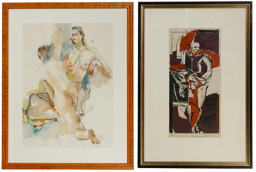 Lot 277: Mark Krieger (American, 20th Century) 'Towers' Woodcut