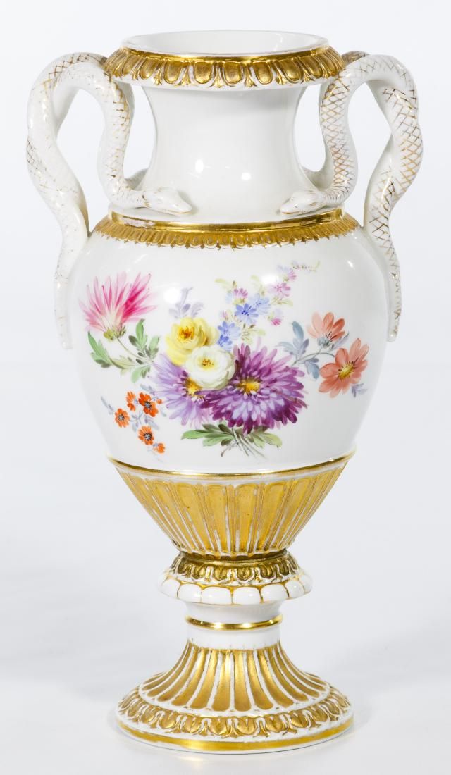 Lot 299: Meissen Floral Porcelain Urn