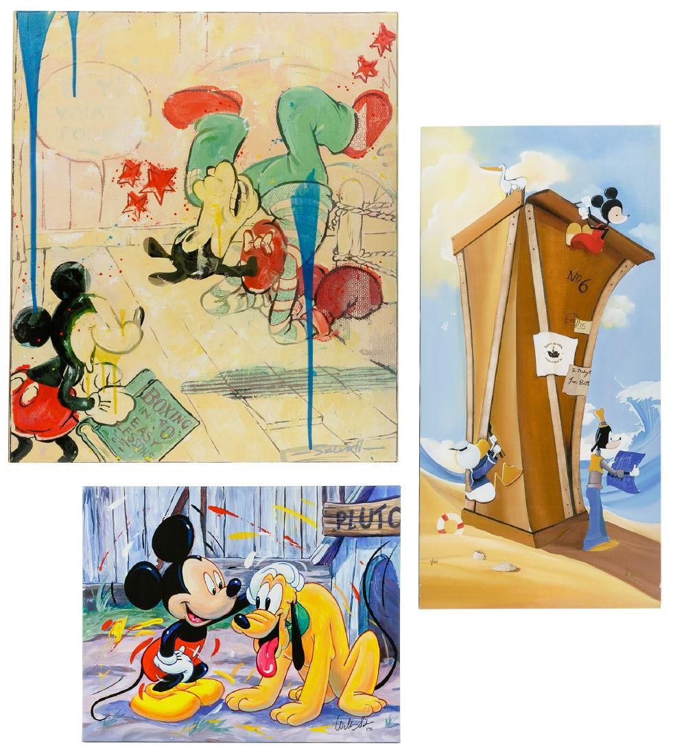 Lot 312: Disney 'Mickey Mouse' Giclee on Canvas Assortment