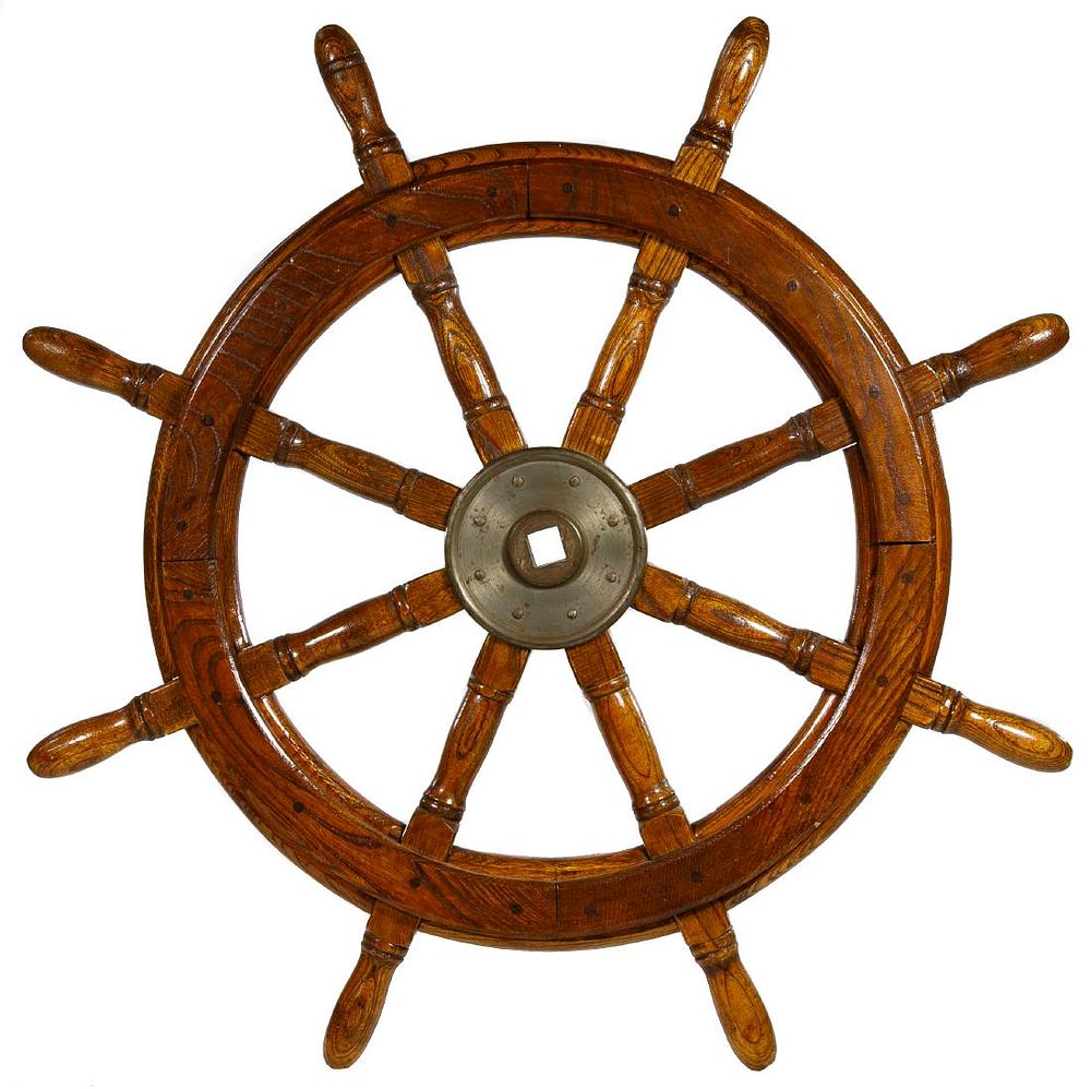 Lot 334: Red Oak Ship Wheel