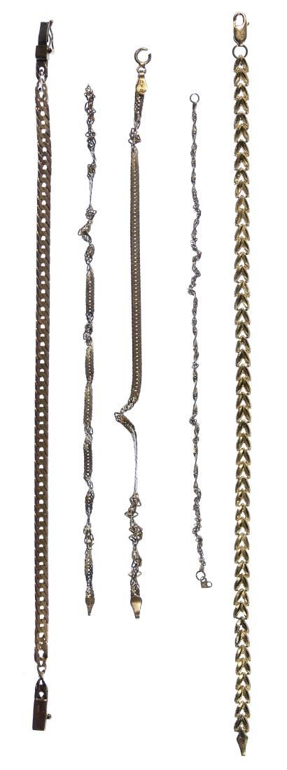 Lot 161: 14k Gold Bracelet Assortment