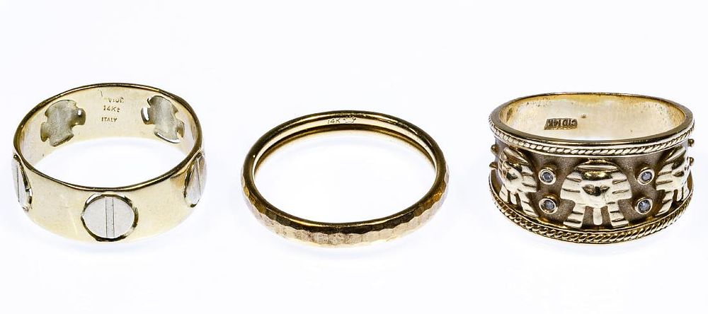 Lot 177: 14k Gold Ring Assortment