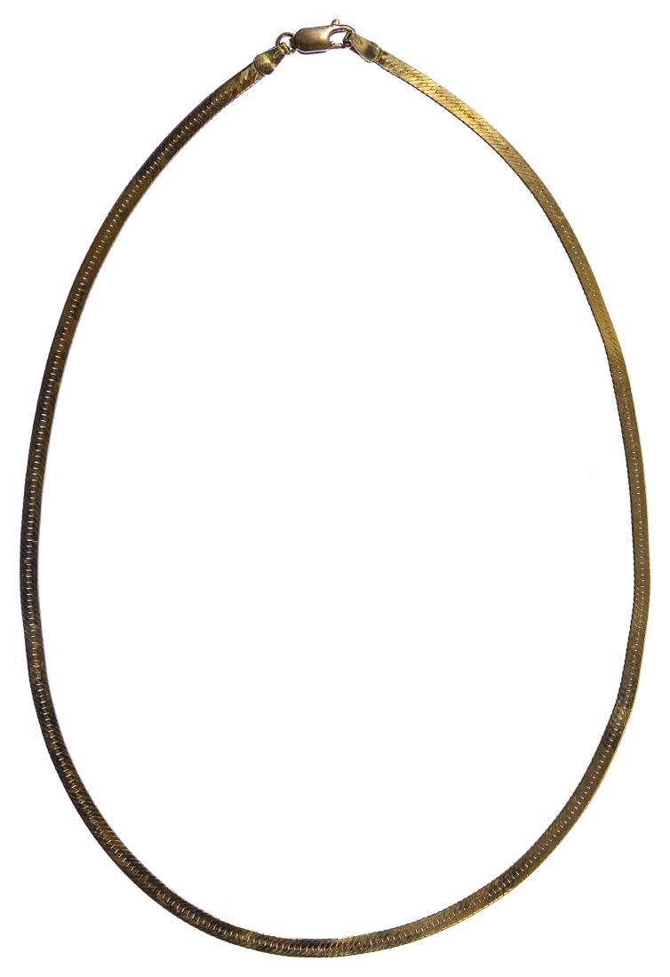 Lot 188: 14k Gold Flat Braided Necklace