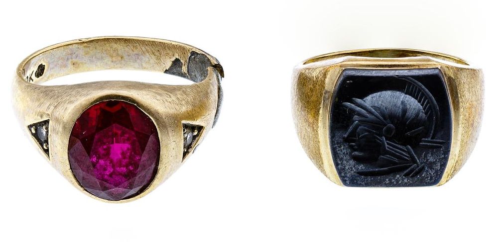 Lot 208: 10k Gold and Gemstone Rings