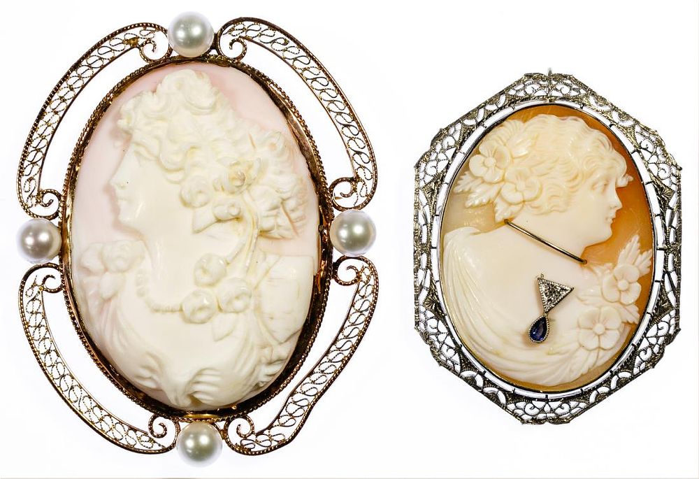 Lot 209: 10k Gold and Cameo Jewelry Assortment