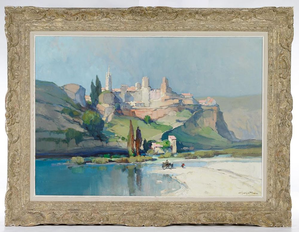Lot 257: Georges Robin (French, 1873-1943) 'Village d'Aigueze,