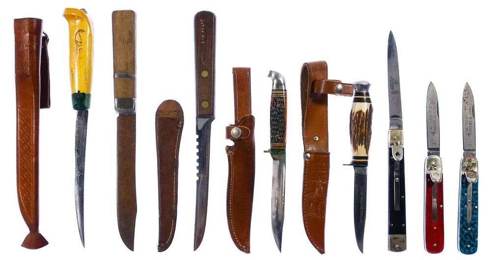 Lot 306: Pocket and Bowie Knife Assortment