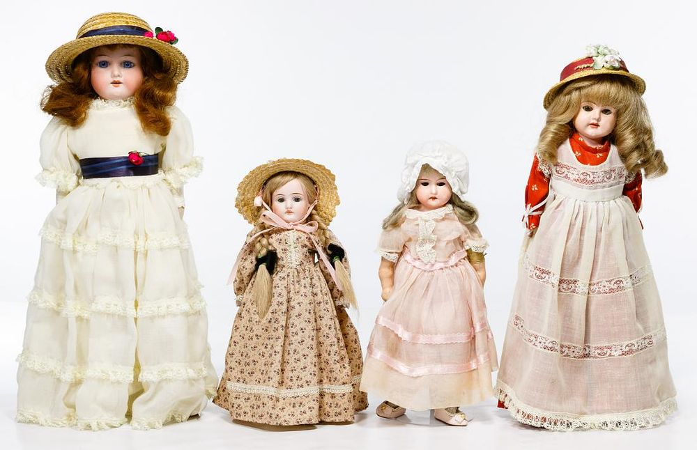 Lot 324: German Bisque and Tin Head Doll Assortment