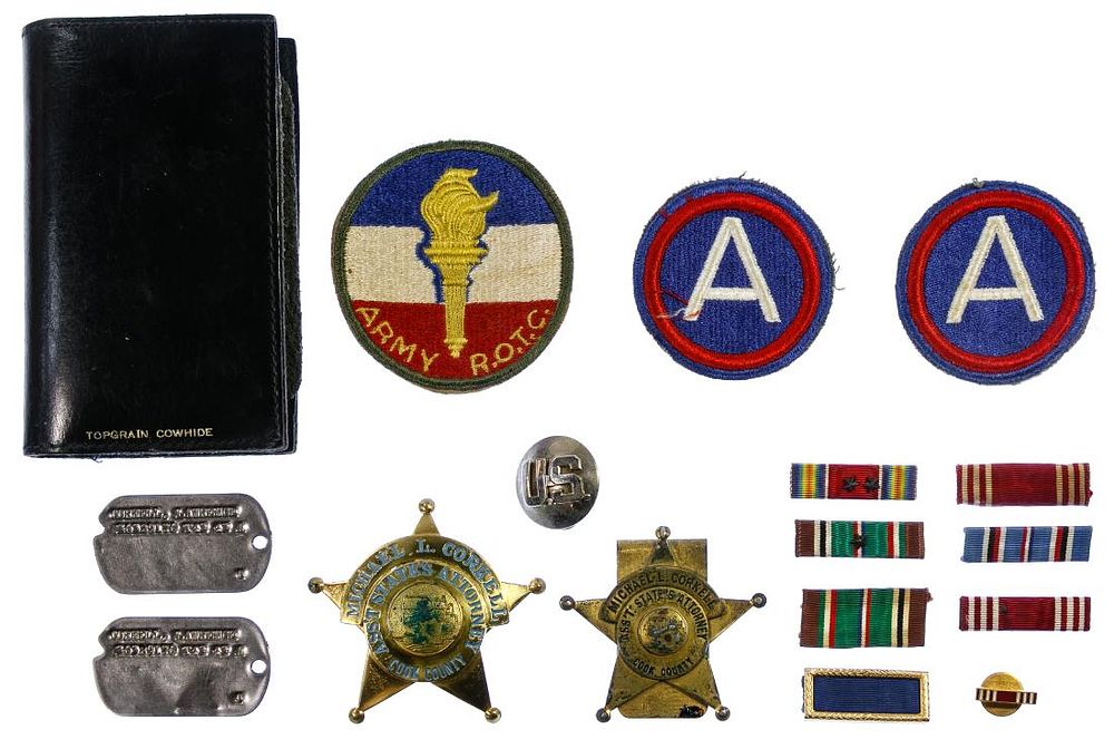 Lot 338: Military Patch, Pin and State's Attorney Badge