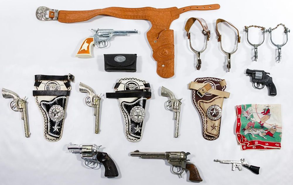 Lot 353: Toy Cap Gun, Holster and Spur Assortment