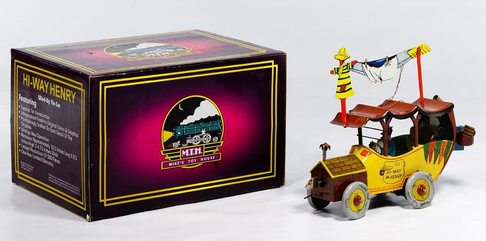 Lot 364: M.T.H. Tin Litho Hi-Way Henry Automobile Wind-Up Toy