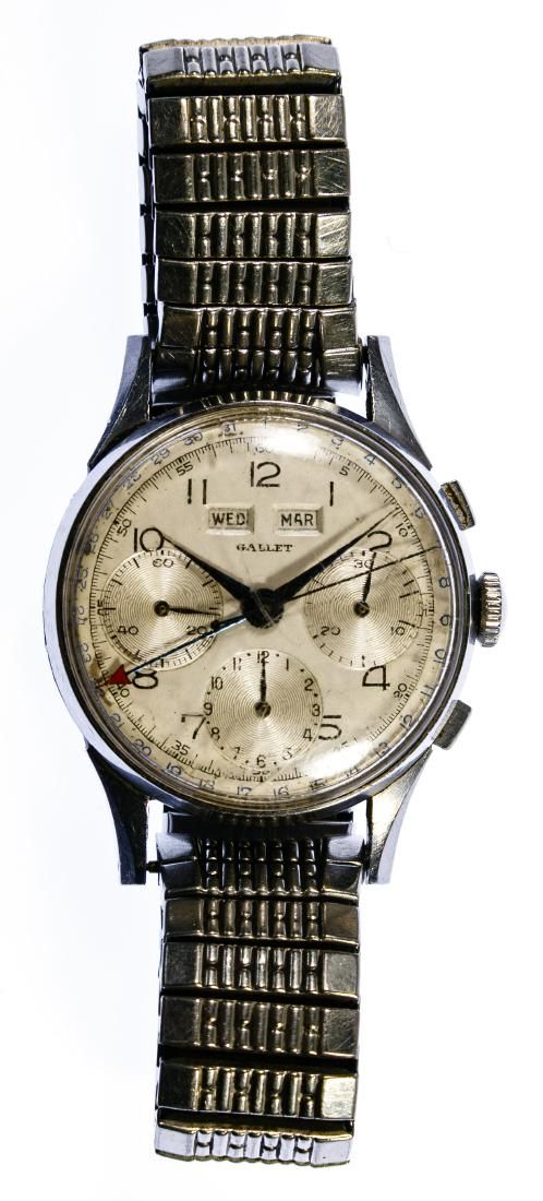 Lot 394: Gallet Chronograph Wrist Watch