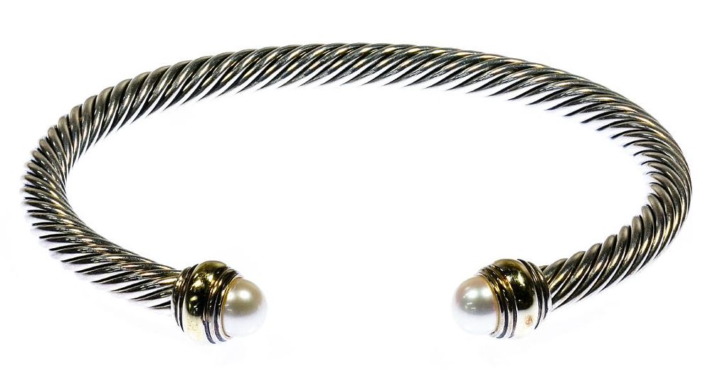 Lot 407: David Yurman 14k Gold and Sterling Silver Bracelet