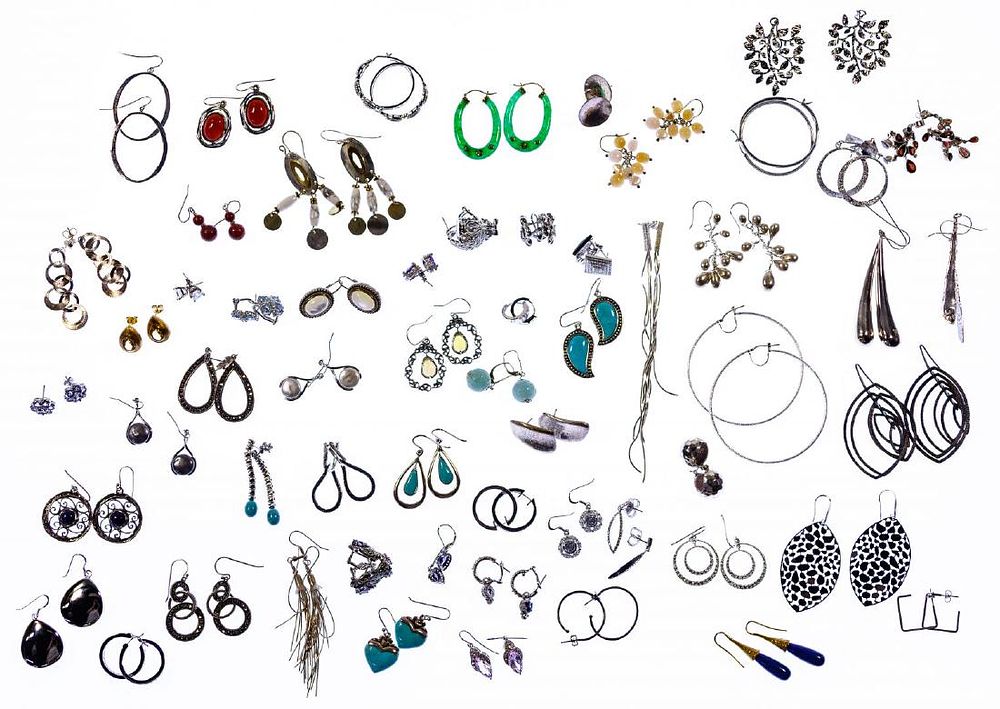 Lot 413: Sterling Silver Earring Assortment