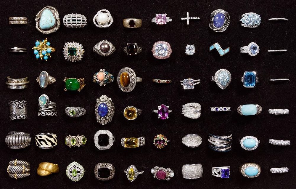 Lot 425: Sterling Silver Ring Assortment