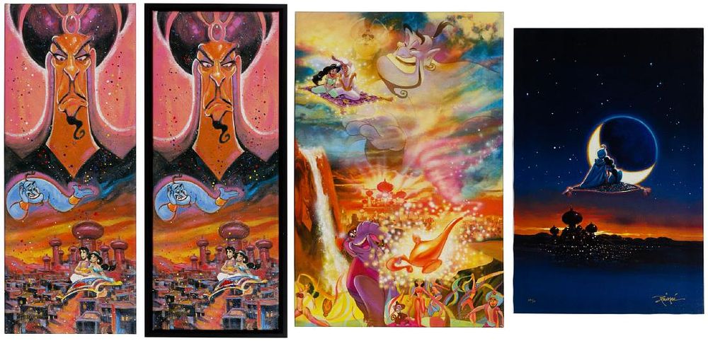 Lot 460: Disney 'Aladdin' Giclee on Canvas Print Assortment