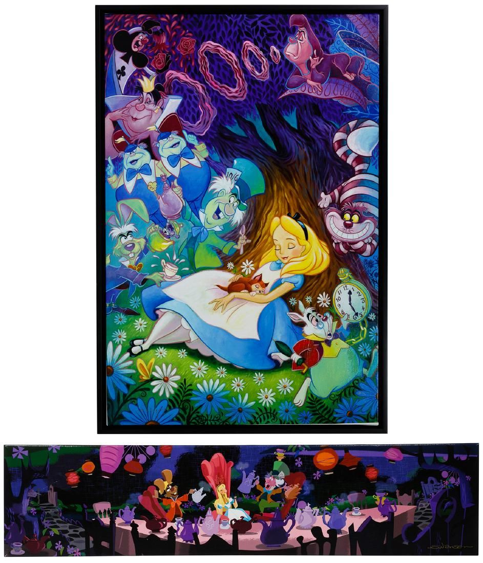 Lot 462: Disney 'Alice in Wonderland' Giclee on Canvas Print