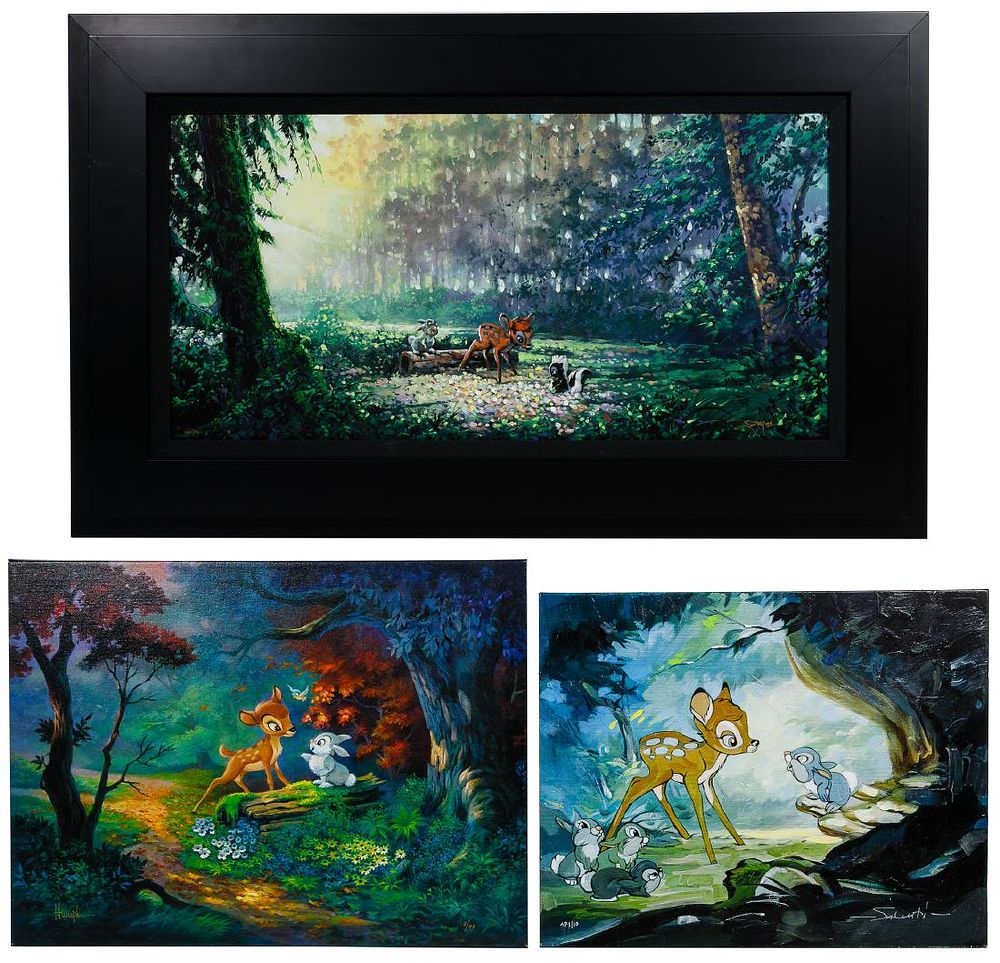 Lot 467: Disney 'Bambi' Giclee on Canvas Print Assortment